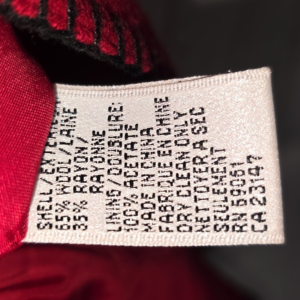 Talbots VTG Red Vest Black Blanket Stitching Embroidery Motif Size S - Picture 9 of 12